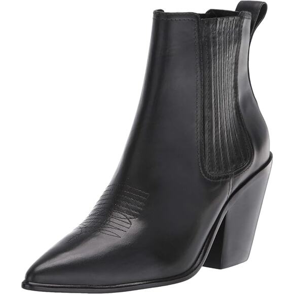 Loeffler Randall Kali Black Leather Western Chelsea Boots...